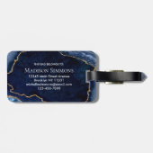 ネイビモダンーブルー金ゴールドアゲードモノグラガーリーム ラゲッジタグ (裏面横)