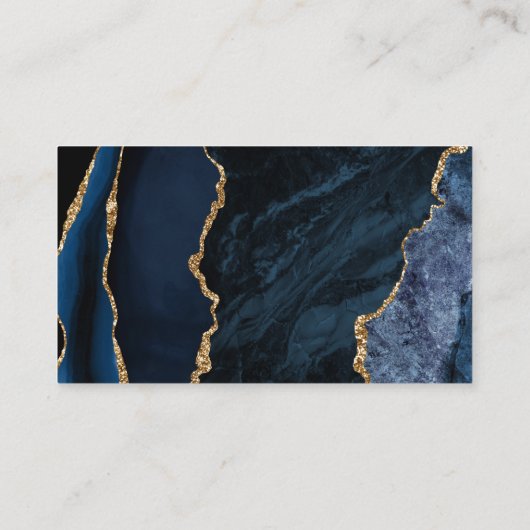 ネイビモダンーブルー金ゴールドア結婚ガテのウェブサイト エンクロージャーカード (裏面)