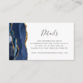 ネイビモダンーブルー金ゴールドア結婚ガテのウェブサイト エンクロージャーカード (正面)
