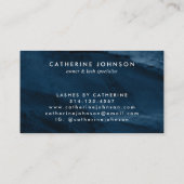 ネイビモダンーブルー金ゴールドゲートGeodeスクリプエレガントト 名刺 (裏面)