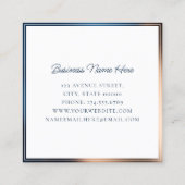 ネイビモダンーブルー金ゴールドラグジュアスタイリッシュリー スクエア名刺 (裏面)