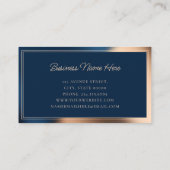 ネイビモダンーブルー金ゴールドラグジュアリースタイリッシュコンサルタント 名刺 (裏面)