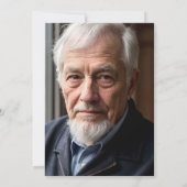 ネイビモダンーブルー100誕生日サプライズパーティー 招待状 (裏面)