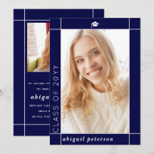 ネイビモダンーブルー2025年卒業写真クラス