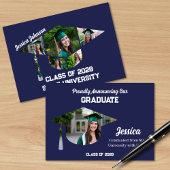 ネイビモダンーブルー7写真卒業 案内状