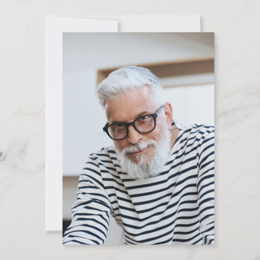 ネイビモダンーブルー70誕生日サプライズパーティー 招待状 (裏面)