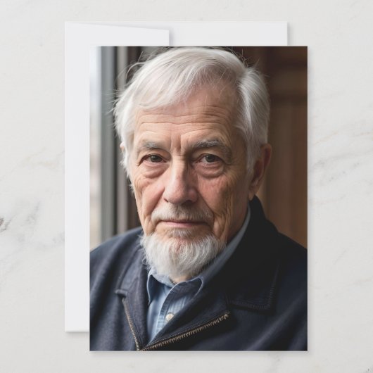 ネイビモダンーブルー80誕生日サプライズパーティー 招待状 (裏面)