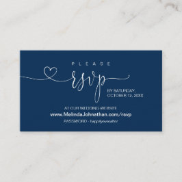 ネイビモダンーブルー、オンラインRSVP結婚 at's Website E エンクロージャーカード