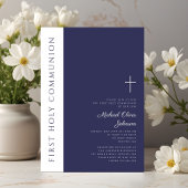 ネイビモダンーブルー・クロス第1聖餐式 招待状