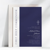 ネイビモダンーブルー・クロス第1聖餐式 招待状