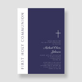 ネイビモダンーブルー・クロス第1聖餐式 招待状