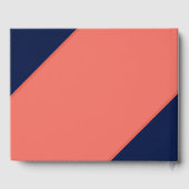 ネイビモダンーブルー&コーラル結婚ズゲストブック ゲストブック (裏面)