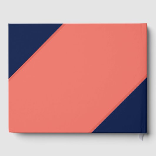 ネイビモダンーブルー&コーラル結婚ズゲストブック ゲストブック (裏面)