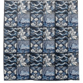 ネイビモダンーブルー シャワーカーテン (正面)