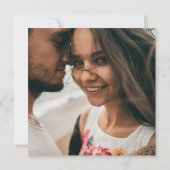 ネイビモダンーブルー |シルバーフォトスクエア結婚ーズ 招待状 (裏面)