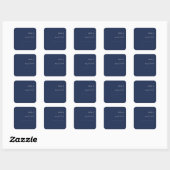 ネイビモダンーブルー |シルバー結婚の封筒用シール スクエアシール (シート)