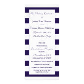 ネイビモダンーブルー&ホワイトストライプ結婚式 プログラム (正面)