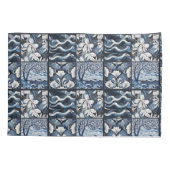 ネイビモダンーブルー 枕カバー (裏面-左)