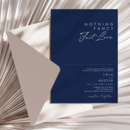 ネイビモダンーブルー | Silver ファンシー Nothing結婚's 招待状