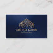 ネイビモダンープロフェッショナル実在エステート写真QRコード 名刺 (正面)