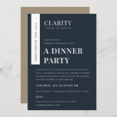 ネイビモダンーミニマルクラフト会議イベントロゴ 招待状 (正面/裏面)