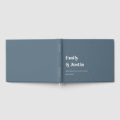 ネイビモダンーミニマルブルーベージュ結婚ズ ゲストブック (全面)