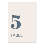 ネイビモダンーミニマルブルーベージュ結婚ズ テーブルナンバー (正面)