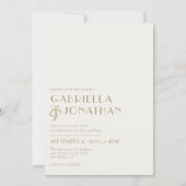 ネイビモダンーミニマルブルー金ゴールド招待状 招待状 (正面)