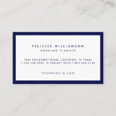 ネイビモダンーミニマルブルー&金ゴールド水玉模様 名刺 (正面)