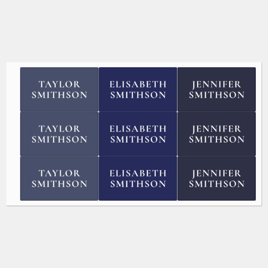 ネイビモダンーミニマル・ブルー名学校の追加 ラベル (シート)