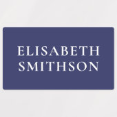 ネイビモダンーミニマル・ブルー名学校の追加 ラベル (デザイン2)