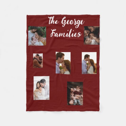 ネイビモダンー写真数々の家族のホームデッキ フリースブランケット (正面)