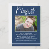 ネイビモダンー卒業パーティー – ダウンロード準備完了 招待状 (正面)