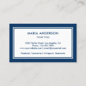 ネイビモダンー名門私立校風のブルーいかりのパタ航海のーン 名刺 (裏面)