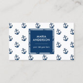 ネイビモダンー名門私立校風のブルーいかりのパタ航海のーン 名刺 (正面)