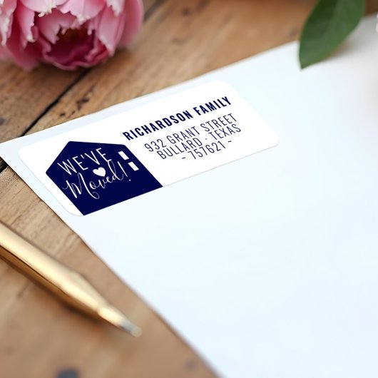 ネイビモダンー引っ越しましたニューホーム住所 シール