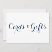 ネイビモダンー書道カードとギフト結婚のサイン 招待状 (正面)