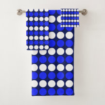 ネイビモダンー点々のあるブストライプブルーの白い