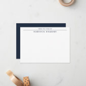 ネイビモダンー男らしブルーホワイト ノートカード (正面/裏面インサイチュ)