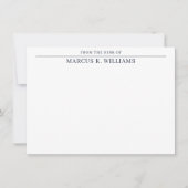 ネイビモダンー男らしブルーホワイト ノートカード (正面)