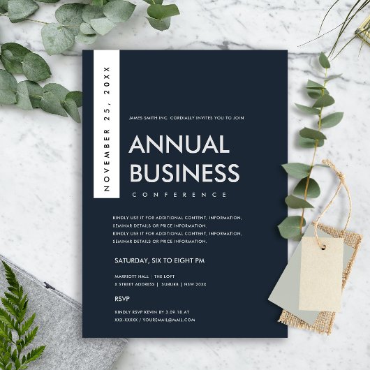 ネイビモダンー白クラフト会議イベント 招待状