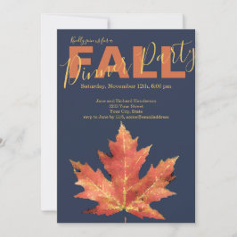 ネイビモダンー秋ディナーパーティの招待状 招待状