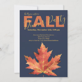 ネイビモダンー秋ディナーパーティの招待状 招待状