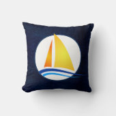 ネイビモダンー航海のセイボート装飾用クッション クッション (正面)