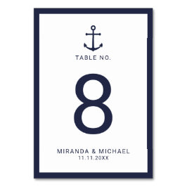 ネイビモダンー航海のブルーいかり結婚ズ テーブルナンバー
