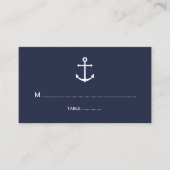 ネイビモダンー航海のブルーいかり結婚ズ プレイスカード (正面)