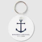ネイビモダンー航海のブルーいかり結婚式の引き出物 キーホルダー (正面)