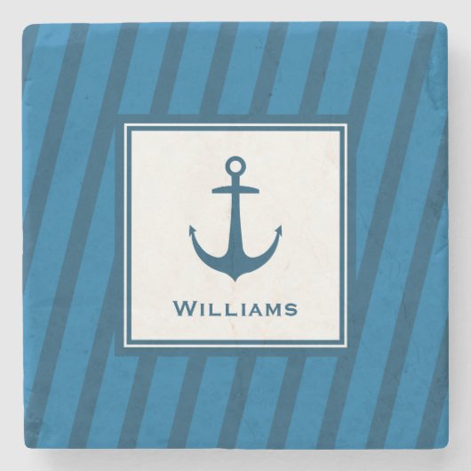 ネイビモダンー航海の姓いかり ストーンコースター (正面)