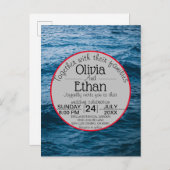 ネイビモダンー航海の結婚式招待状 インビテーションポストカード (正面/裏面)