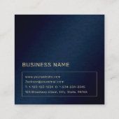 ネイビモダンー金ゴールドカスタムモノグラムプロフェッショナルスクア スクエア名刺 (裏面)